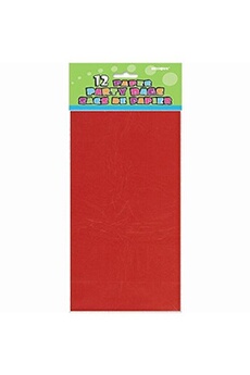 Article et décoration de fête Unique Party Unique party - 59003 - sacs cadeaux - papier rouge rubis - paquet de 12