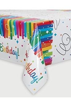 Article et décoration de fête Unique Party Rubans arc-en-ciel en plastique anniversaire nappe, 7m x 4,5m