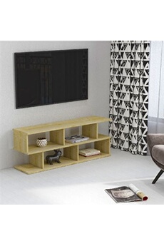 meubles tv home mania homemania su meuble tv - chêne - 120 x 29,6 x 45 cm
