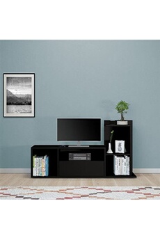 meubles tv home mania homemania meuble tv sumatra - noir - 120 x 30 x 65 cm
