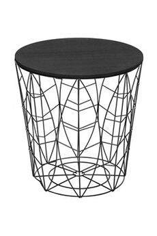 table d'appoint atmosphera créateur d'intérieur - table d'appoint design en métal leaf 41cm noir