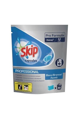 Lessive Skip Lessive professional capsules textiles blancs - 46 doses - Bleu -