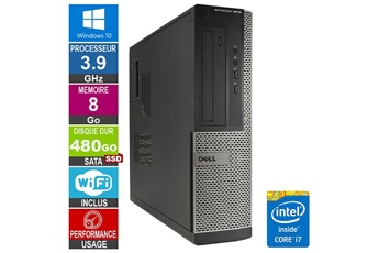 PC De Bureau Dell PC Dell Optiplex 3010 Dt i7-3770 3.90Ghz 8Go/480Go SSD WiFi W10