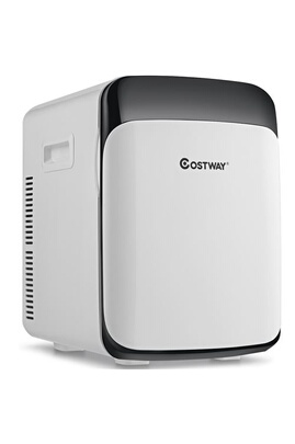 Réfrigérateur 1 porte Giantex mini réfrigérateur 15L 2 en 1 mini frigo  portable fonction de refroidissement et de chauffage A++ pour maison/voiture