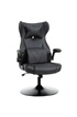 Vinsetto Fauteuil gaming fauteuil de bureau gaming base ronde métal pivotante 360° hauteur réglable coussins intégrés revêtement synthétique noir photo 1