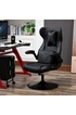 Vinsetto Fauteuil gaming fauteuil de bureau gaming base ronde métal pivotante 360° hauteur réglable coussins intégrés revêtement synthétique noir photo 2