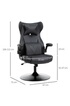Vinsetto Fauteuil gaming fauteuil de bureau gaming base ronde métal pivotante 360° hauteur réglable coussins intégrés revêtement synthétique noir photo 3