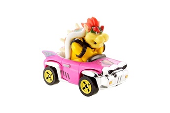 Figurine pour enfant Mattel Hot Wheels Mario kart - véhicule métal hot wheels 1/64 bowser (badwagon) 8 cm