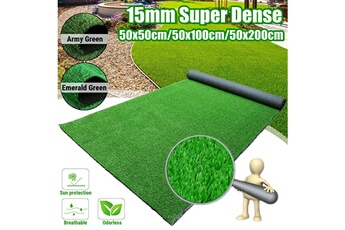 Broyeur de végétaux Insma 15mm super dense artificiel de gazon synthétique synthétique réaliste intérieur / extérieur mat insma light vert super dense (50cmx100cm)