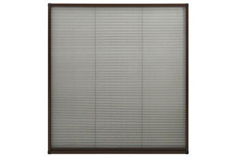 Moustiquaire GENERIQUE Moustiquaire plissée pour fenêtre aluminium marron 130x100 cm