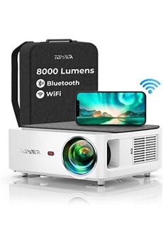 Vidéoprojecteur Yaber Vidéoprojecteur WiFi Bluetooth Full HD 1080P, V6 8000 Lumens Projecteur WiFi Portable Soutiens 4K