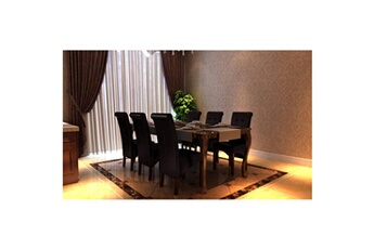 GENERIQUE Chaises de salle à manger marron bois et cuir 6 pcs similicuir 43 x 52 95 cm chaises cuisine
