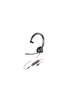 Ecouteurs Plantronics Poly Blackwire 3315 - Microsoft Teams - 3300 Series - micro-casque - sur-oreille - filaire - USB, jack 3,5mm - Certifié pour Microsoft Teams