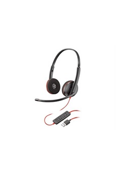 Ecouteurs Plantronics Poly Blackwire C3220 - 3200 Series - micro-casque - sur-oreille - filaire - USB-A