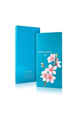 Batterie externe GENERIQUE Batterie externe 20000 MaH bleu universelle motif fleur de cerisier