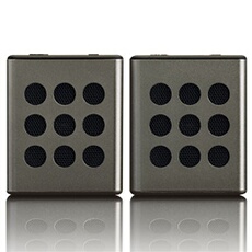 Lenco BTP-200BK - Ensemble d'enceintes stéréo Bluetooth avec autonomie de 8 heures et accessoires - Gris