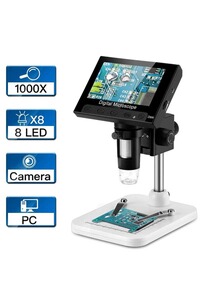 4,3 Pouces LCD Microscope numérique avec vidéo et Photo Capture Carte Micro-SD pour Windows/Mac/TV/Android Lecture BESTSUGER Microscope électronique 