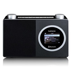 Lenco DIR-70BK - Radio Internet avec Bluetooth et écran couleur - Réveil - Noir