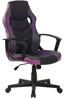chaise gaming clp trading clp fauteuil de bureau / gaming glendale en similicuir et tissu en maille , noir / violet