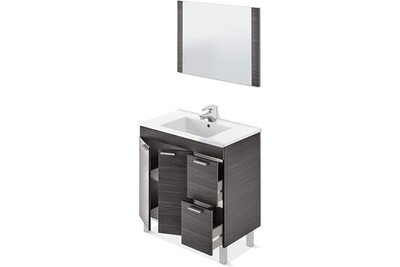 Meuble Salle De Bain Pegane Meuble Salle De Bain Sous Vasque 80 Cm 1 Miroir Coloris Gris Cendre Longueur 80 X Hauteur 80 X Profondeur 45 Cm Darty