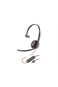 Ecouteurs Plantronics Poly Blackwire C3210 - 3200 Series - micro-casque - sur-oreille - filaire - USB-C