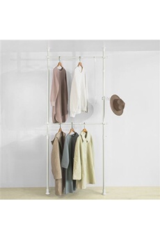 dressing et penderie sobuy  frg109-w télescopique garde-robe système herkule-blanc