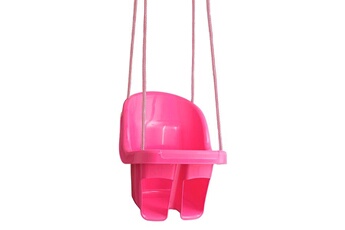 Balançoire et portique multi-activités Tega Baby Fraize balançoire enfant à cordes avec siège et dossier rose