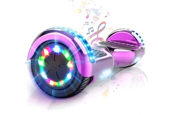 COLORWAY Hoverboard et Gyropode Colorway hoverboard gyropode pour enfant adulte, overboard electrique 6.5 pouces avec bluetooth-musique/led-roue clignotante rose