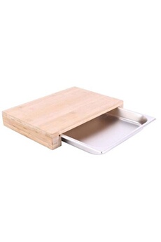 planche à découper cook concept - planche à découper en bambou avec tiroir intégré 38 x 26 cm