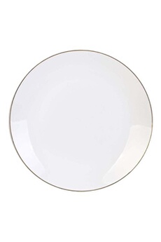 chauffe plat & assiette the home deco factory - assiette en porcelaine avec liseré doré assiette plate - 26 cm