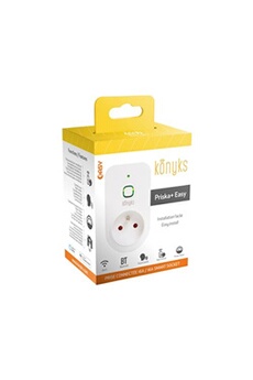 Konyks Prises, multiprises et accessoires électriques Prise connectée WiFi & Bluetooth Priska+ Easy, 16A avec compteur, installation facile, compatible Alexa Google Home