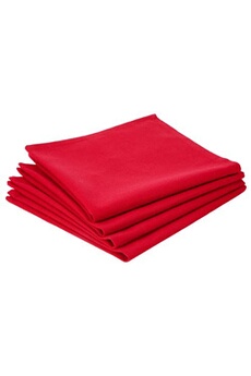 serviette de table atmosphera - lot 2x 4 serviettes de table - coton - rouge