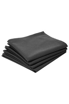 serviette de table atmosphera - lot 2x 4 serviettes de table - coton - gris
