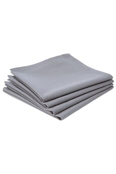 serviette de table atmosphera - lot 2x 4 serviettes de table en coton - gris clair