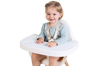 Chaises hautes et réhausseurs bébé Childhome Plateau d'alimentation silicone avec couvercle evolu blanc