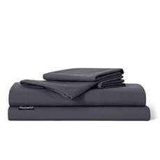 Parure de lit - - En coton - 155x200 cm - Gris foncé