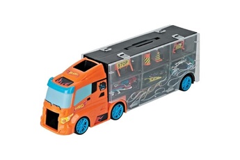 Voiture Hot Wheel Toys and fun camion hot wheels 40 cm et 3 voitures + accessoires de signalisation