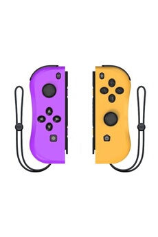 Paire de manettes compatible pour Nintendo Switch Joy-Con contrôleurs de jeu produit - Violet Néon et Orange Néon