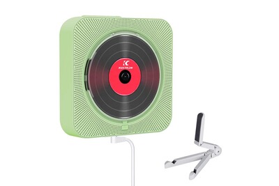 Prise AUX 3,5 mm Radio FM Amis Lecteur de Musique MP3 USB Boombox Audio Domestique à Montage Mural Lecteur CD Portable avec Haut-parleurs HiFi Bluetooth intégrés Blanc Cadeaux pour Enfants 