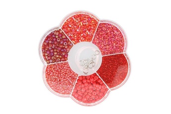 Bijou de déguisement Artemio Assortiment de perles en plastique rouge - 130 g