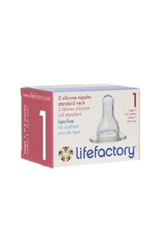 Tétine biberon Lifefactory Lifefactory bouteille ``scène 2,5cm mamelons, en verre, transparent, lot de 2