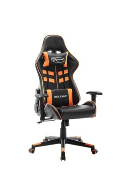 Chaise gaming vidaXL Chaise de jeu Noir et orange Cuir artificiel