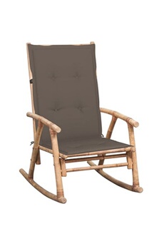 rocking chair vidaxl chaise à bascule avec coussin bambou