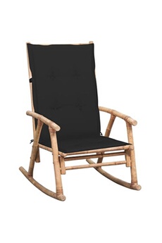 rocking chair vidaxl chaise à bascule avec coussin bambou