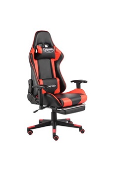 Chaise gaming pivotante avec repose-pied Rouge PVCChaise Gamer Siège Gaming Fauteuil Gamer