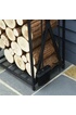 Homcom Serviteur de cheminée - porte bûches - range bûches multi accessoires étagère 46L x 30l x 76H cm acier noir photo 2