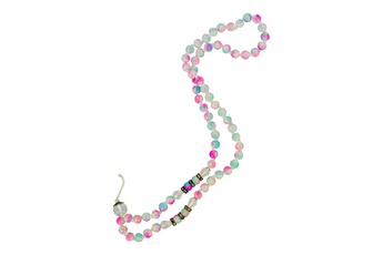 Bijou de déguisement Avizar Bijou de téléphone bracelet à perles marbre 80cm collection marble bleu et rose