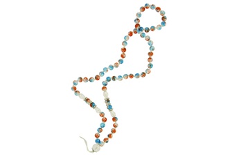 Bijou de déguisement Avizar Bijou de téléphone bracelet à perle marbre 80cm collection marble orange et bleu