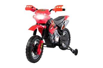 Véhicule électrique pour enfant HOMCOM Moto cross électrique enfant 3 à 6 ans 6 v phares klaxon musiques 102 x 53 x 66 cm rouge et noir