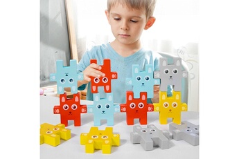 Jouets éducatifs GENERIQUE Lapin en bois animaux empilés équilibre jouets bébés apprentissage précoce parentalité puzzle c14943